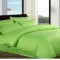 Lenjerie de pat matrimonial cu husa de perna dreptunghiulara, Elegance, damasc, dunga 1 cm 130 g/mp, Verde, bumbac 100%