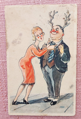 Carte postala caricatura, datata 1943 - Circulata foto