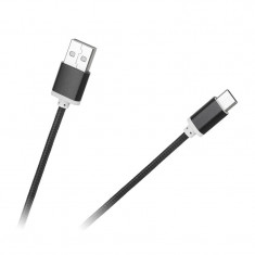 Cablu incarcare telefon USB tata - USB tata Tip C M-Life, 1 m, Negru foto