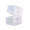 Set 3 cutii depozitare incaltaminte, transparente, gauri pentru aerisire, usa si maner