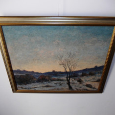 Ionescu Gheorghe Doru (1889-1988) "Peisaj de iarna" ulei/carton, tablou autentic