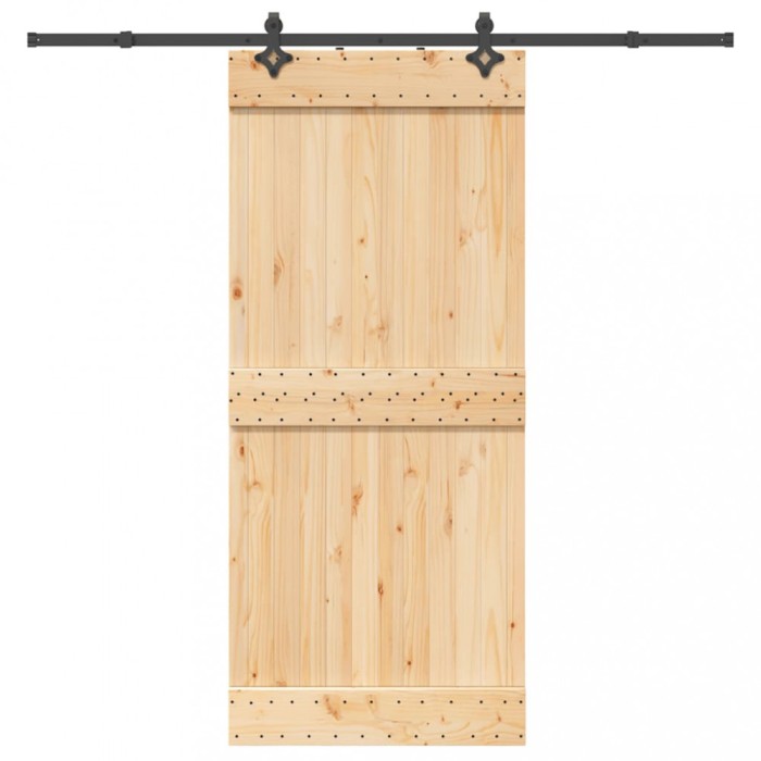 vidaXL Ușă glisantă cu set feronerie, 90x210 cm, lemn masiv de pin 3332685