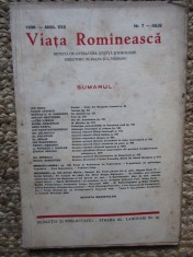 REVISTA VIATA ROMANEASCA REVISTA DE LITERATURA STIINTA SI IDEOLOGIE ANUL XXX IULIE NR. 7 1938