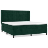 Cumpara ieftin Pat box spring cu saltea, verde inchis, 180x200 cm, catifea