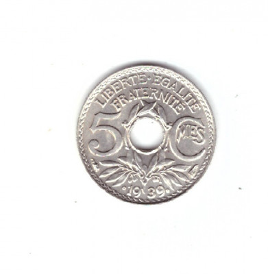 Moneda Franta 5 centimes 1939, stare foarte buna, curata, cu luciu foto