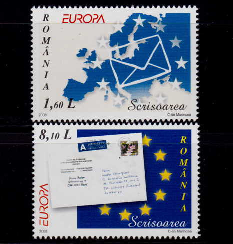 RO 2008 LP 1802 &quot;Europa 2008-Scrisoarea&quot;, serie , MNH