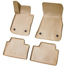 Set de 4 covorase bej cauciuc 3D stil tavita premium pentru BMW Seria 3 G20, G21 din 2019