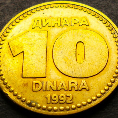 Moneda 10 DINARI / DINARA - YUGOSLAVIA, anul 1992 *cod 3248 D