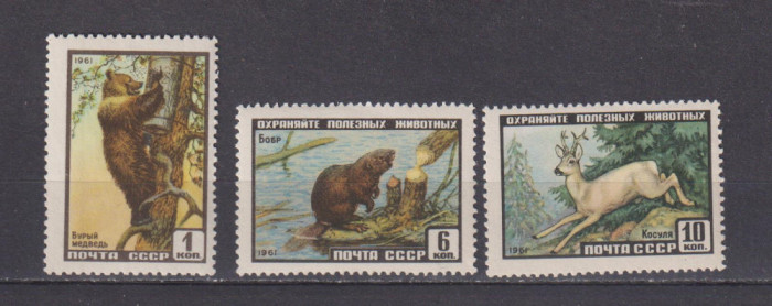 RUSIA U.R.S.S. 1961 FAUNA MI: 2448-2450 MNH