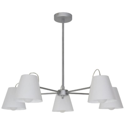 Pendul GLS Syenite, alb, 5xE27, efect cromat foto