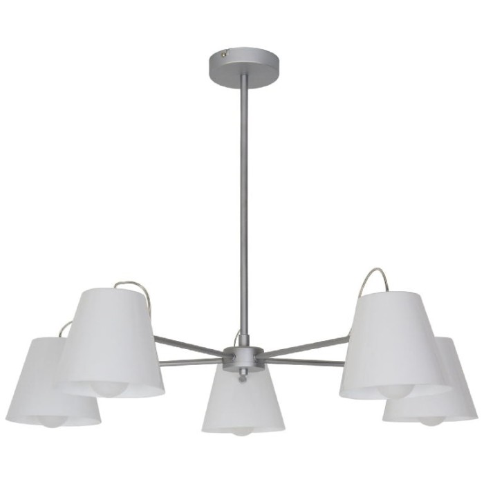 Pendul GLS Syenite, alb, 5xE27, efect cromat