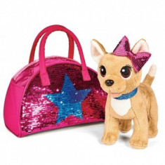 Jucarie de plus Copii Catel Chi Chi Love fashion 20 cm cu geanta foto