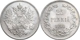 Finlanda 1916 - 25 pennia, Ag, UNC