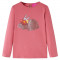 Tricou pentru copii cu maneci lungi, roz antichizat, 128 GartenMobel Dekor