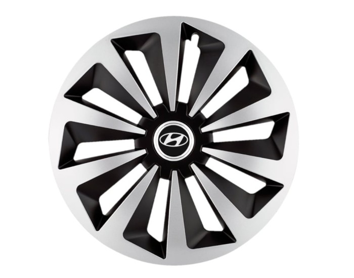Set 4 capace roti Fox Gri-Negru R14 pentru gama auto Hyundai