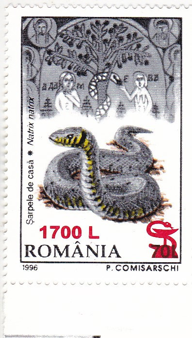 ROMANIA 2001 LP 1506 FAUNA 96 SUPRATIPAR SARPE SERIE MNH
