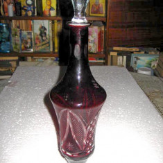728A-Sticla de rubin cu dop nr 1, inaltime 34 cm.