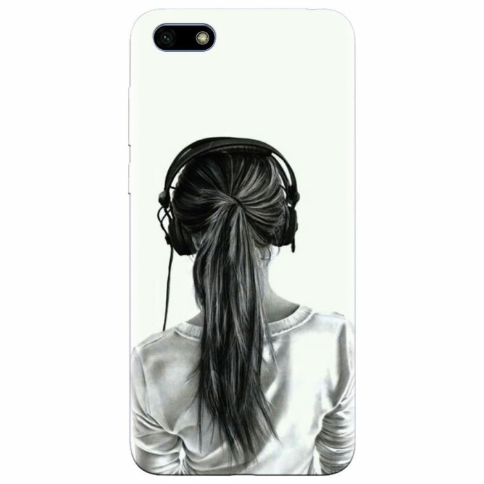 Husa silicon pentru Huawei Y5 2018, Girl With Headphone