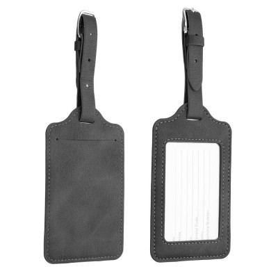 Set 2 Etichete pentru bagaje, Kwmobile, Gri, Piele ecologica, 53126.06 foto