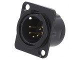 Soclu XLR 5 Pin Metal Negru, CLIFF