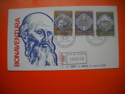 HOPCT PLIC FDC S NR 377 BONAVENTURA 1974 VATICAN foto