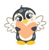 Cumpara ieftin Sticker decorativ Pinguin, Gri, 70 cm, 1209ST, Oem
