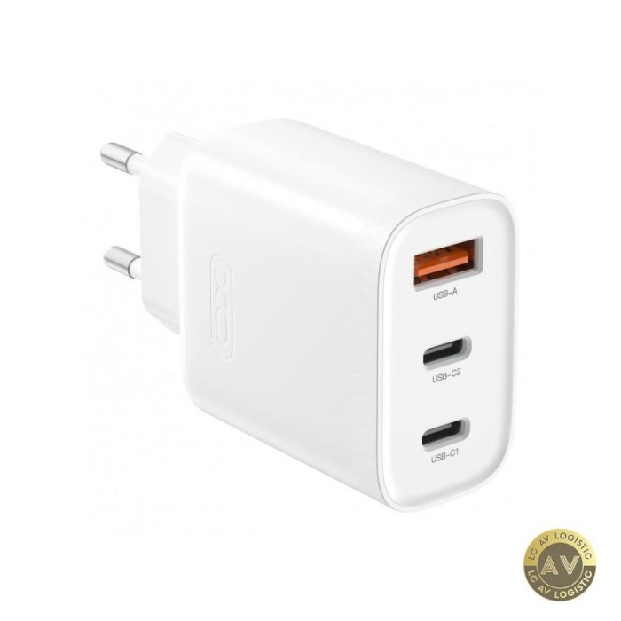 Incarcator Retea XO Design L117 45W 3A 1 x USB-A - 2 x USB-C Alb