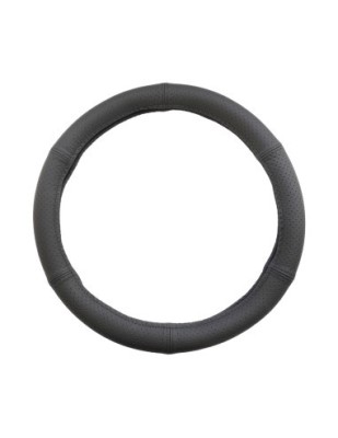 Husa Volan Din Piele Naturala Perforata Negru 44-46 cm foto