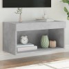VidaXL Comodă TV cu lumini LED, gri beton, 60x30x30 cm