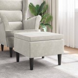 vidaXL Taburet cu picioare din lemn, catifea crem 329445