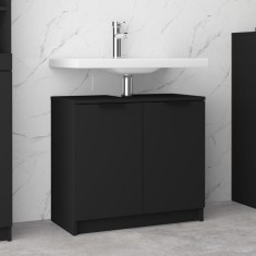 vidaXL Dulap de baie, negru, 64,5x33,5x59 cm, lemn compozit 811305