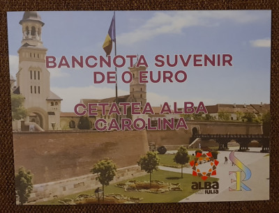 Bancnotă suvenir de 0 euro: Cetatea Alba Carolina foto