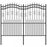 Cumpara ieftin Gard de gradina cu varf tip sulita, negru, 240x175 cm, otel vopsit in camp electrostatic