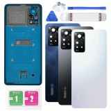 Capac baterie Eonpam pentru Xiaomi Redmi Note 11 Pro 5G, sticlă spate originală, set de &icirc;nlocuire și reparație cu lentilă cameră (alb)