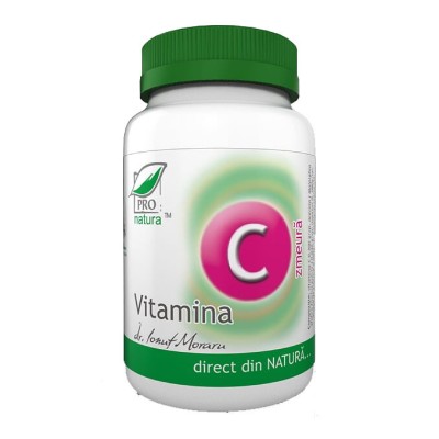 Vitamina C 300 miligrame Aroma Zmeura 60 capsule Medica foto