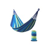 Hamac din bumbac pentru gradina sau camping 180 x 80 cm capacitate 160 kg verde - albastru