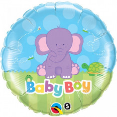 Balon botez baietel Baby Boy Elefant din folie 43cm foto