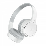 Casti Bluetooth Belkin SOUNDFORM Mini, On-Ear Headphones for Kids, Alb