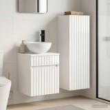 Cumpara ieftin Set dulap baie 2 buc. Alb foarte lucios 33 x 34,5 x 100 cm