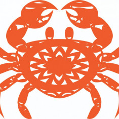 Sticker decorativ, Mandala, Rac, Portocaliu, 76 cm, 7296ST-1