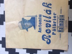 punga din hartie antoniu revilak palarier halmagiu crisana arad reclama palarie palarii veche interbelica rara