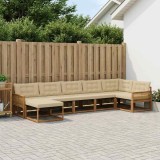 Cumpara ieftin Set de canapele de exterior 7 buc. 7-Locuri Natural si Bej