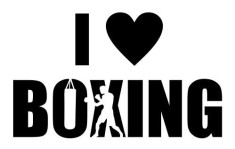 Sticker I Love Boxing Negru 25cm Negru foto