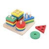 Sortator de forme geometrice colorate cu 4 coloane din lemn SD-17082