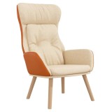 Scaun de relaxare, crem, material textil si PVC