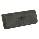Husă pentru ochelari, dreptunghiulară, gri cu imprimeu ramă de ochelari, CMCLASS