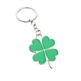 Cumpara ieftin Breloc in forma de trifoi cu 4 foi, metalic, simbol noroc, 4 cm, verde