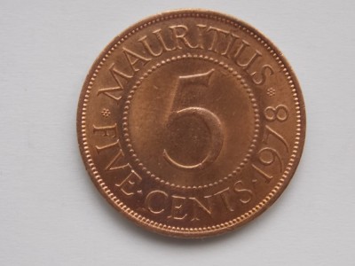 5 CENTS 1978 MAURITIUS-AUNC foto