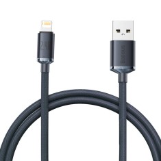 CABLU alimentare si date Baseus Crystal Shine, Fast Charging Data Cable pt. smartphone, USB la Lightning Iphone 2.4A, 1.2m, negru &quot;CAJY000001&quot; (timbru