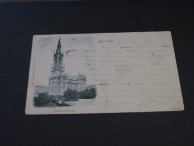 Carte Poștală Vintage Germania - D&amp;uuml;sseldorf &amp;bdquo;Biserica Sf&amp;acirc;ntul Ioan&amp;rdquo; (posibil perioada 1900-1940) foto